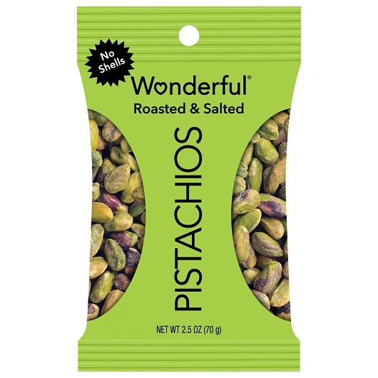 Wonderful Pistachios No Shell Pistachios Carton, 3 x 8 x 2.5 oz Case - Nuts & Seeds