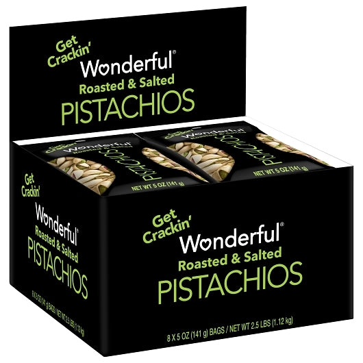 Wonderful Roasted and Roasted & Salted Pistachios, 3 x 8 x 5 oz Case - GS1 inner-pack image