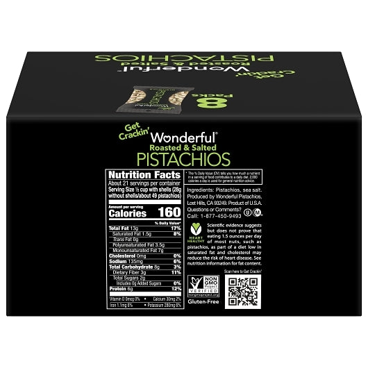 Wonderful Roasted and Roasted & Salted Pistachios, 3 x 8 x 5 oz Case - GS1 inner-pack image