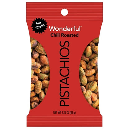 Wonderful Pistachios No Shell Chili Roasted Pistachios, 3 x 8 x 2.25 oz Case - Nuts & Seeds
