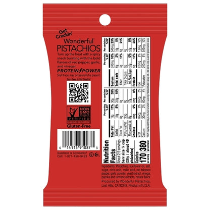 Wonderful Pistachios No Shell Chili Roasted Pistachios, 3 x 8 x 2.25 oz Case - DOT product image 5