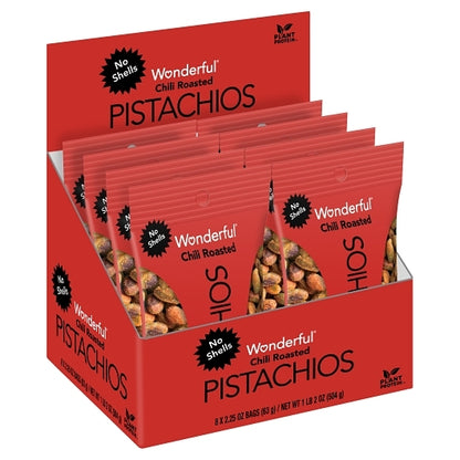 Wonderful Pistachios No Shell Chili Roasted Pistachios, 3 x 8 x 2.25 oz Case - DOT product image 2