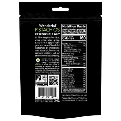 Wonderful Roasted and Roasted & Salted Pistachios, 10 x 8 oz Case - Alternate product angle or state