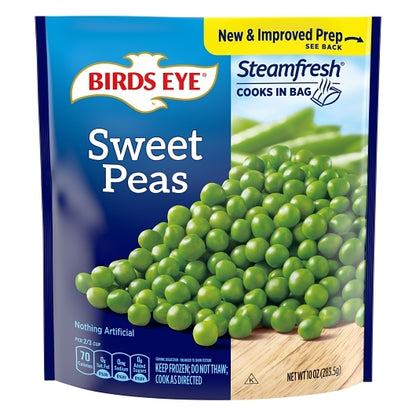 Birds Eye Steamfresh Sweet Peas, 10 x 10 oz Case - Frozen Vegetables & Sides