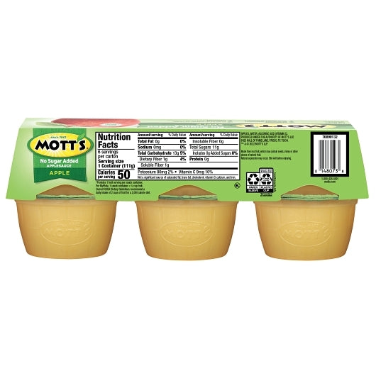 Motts As Apple Unsweetened Applesauce, 12 x 6 x 3.9 oz Case - DOT product image 6