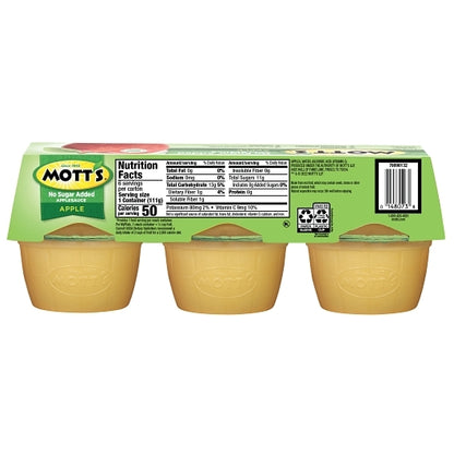 Motts As Apple Unsweetened Applesauce, 12 x 6 x 3.9 oz Case - DOT product image 6