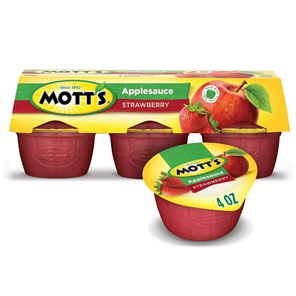 Mott's Strawberry Applesauce Cup, 12 x 6 x 4 oz Case - Dried Fruit & Fruit Snacks