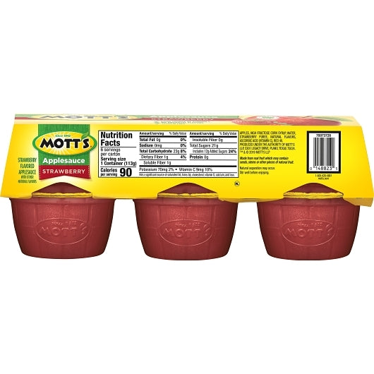 Mott's Strawberry Applesauce Cup, 12 x 6 x 4 oz Case - DOT product image 6