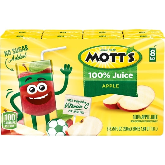 Mott's 100% Apple Juice Tetra Box, 32 x 6.75 oz Case - DOT product image 2