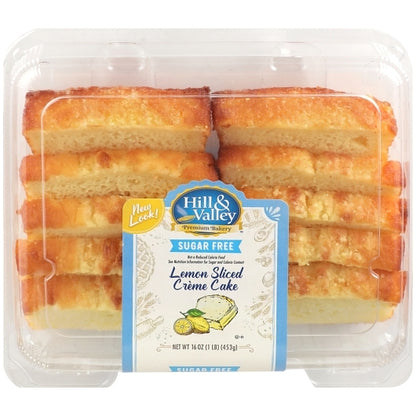 Hill & Valley Sliced Lemon Creme Cake, 6 x 6 each Case - Bakery & Desserts