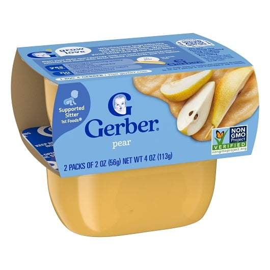 Gerber 1st Foods Natural for Baby Non-GMO Pear Puree Baby Food Tub, 2x 2 oz Tubs, 2 x 4 x 4 oz Case - DOT product image 6