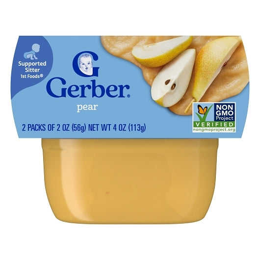 Gerber 1st Foods Natural for Baby Non-GMO Pear Puree Baby Food Tub, 2x 2 oz Tubs, 2 x 4 x 4 oz Case - DOT product image 3