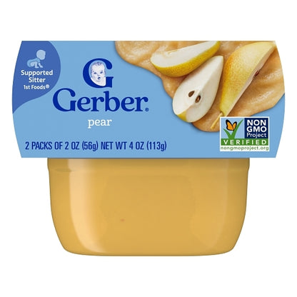 Gerber 1st Foods Natural for Baby Non-GMO Pear Puree Baby Food Tub, 2x 2 oz Tubs, 2 x 4 x 4 oz Case - DOT product image 3