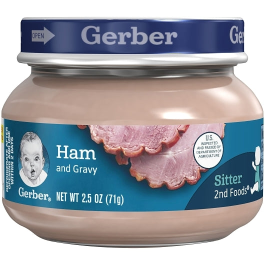 (Pack of 10) Gerber 2nd Foods Ham + Gravy, 2.5 oz Jar - DOT product image 1