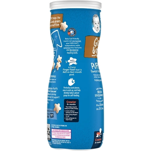 Gerber Graduates Non-GMO Banana Puffs Cereal Baby Snack Canister, 6 x 1.48 oz Case - DOT product image 8