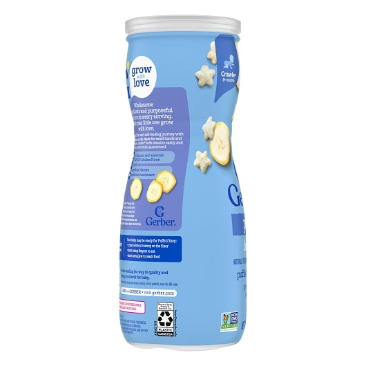 Gerber Graduates Non-GMO Banana Puffs Cereal Baby Snack Canister, 6 x 1.48 oz Case - DOT product image 7