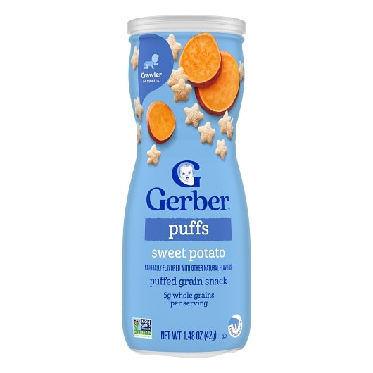 Gerber Graduates Non-GMO Sweet Potato Puffs Cereal Baby Snack Canister, 6 x 1.48 oz Case - DOT product image 3