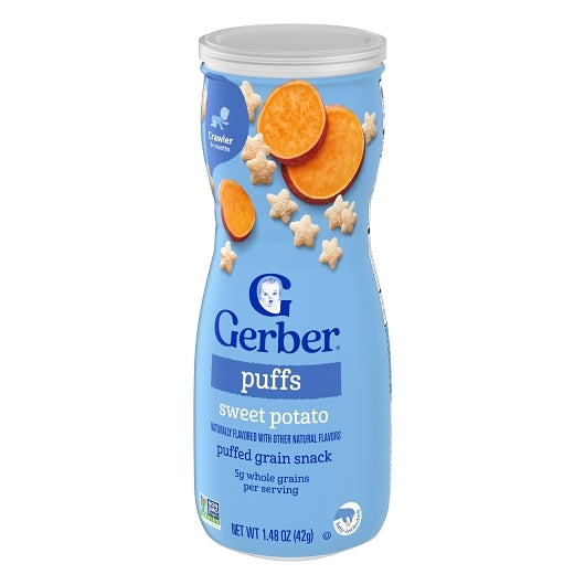 Gerber Graduates Non-GMO Sweet Potato Puffs Cereal Baby Snack Canister, 6 x 1.48 oz Case - DOT product image 7