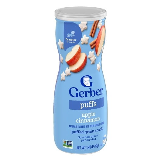 Gerber Graduates Non-GMO Apple Cinnamon Puffs Cereal Baby Snack Canister, 6 x 1.48 oz Case - DOT product image 6