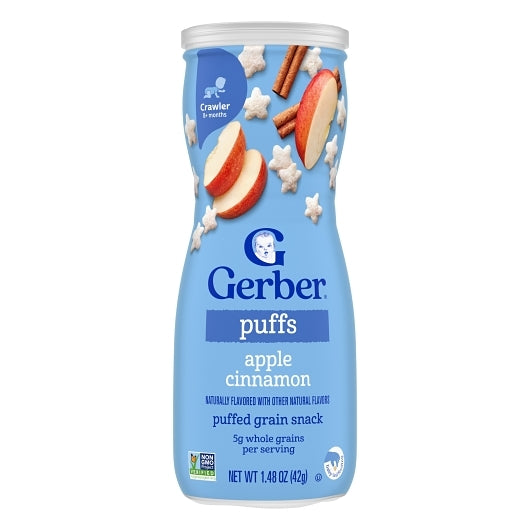 Gerber Graduates Non-GMO Apple Cinnamon Puffs Cereal Baby Snack Canister, 6 x 1.48 oz Case - DOT product image 3