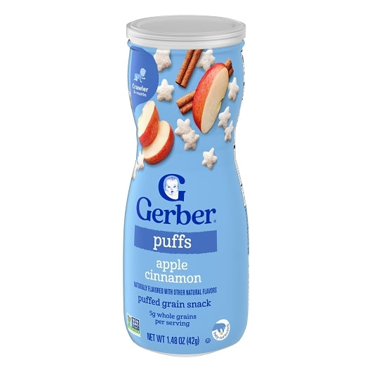 Gerber Graduates Non-GMO Apple Cinnamon Puffs Cereal Baby Snack Canister, 6 x 1.48 oz Case - DOT product image 8