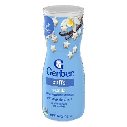 Gerber Grain & Grow Non-GMO Vanilla Puffs Cereal Baby Snack Canister, 6 x 1.48 oz Case - DOT product image 8
