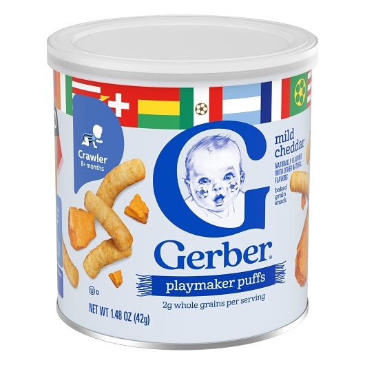 Gerber Non-GMO Mild Cheddar Lil Crunchies Baby Snack Can With Whole Grains, 6 x 1.48 oz Case - DOT product image 3