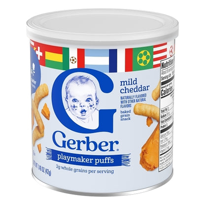 Gerber Non-GMO Mild Cheddar Lil Crunchies Baby Snack Can With Whole Grains, 6 x 1.48 oz Case - DOT product image 5