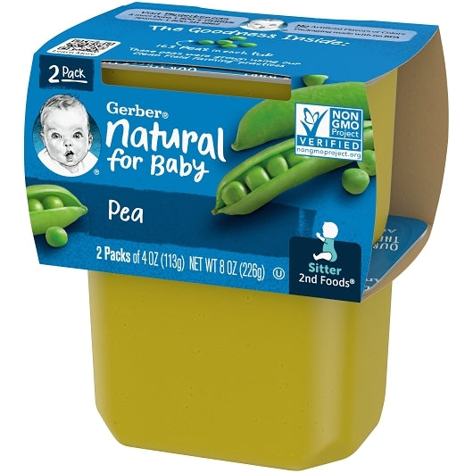 Gerber Natural for Baby Non-GMO Pea Puree Baby Food Tub, 2x 4 oz Tubs, 8 x 8 oz Case - DOT product image 7