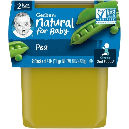Gerber Natural for Baby Non-GMO Pea Puree Baby Food Tub, 2x 4 oz Tubs, 8 x 8 oz Case - DOT product image 3