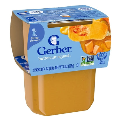 Gerber Non-GMO Butternut Squash Puree Baby Food Tub, 2x 4 oz Tubs, 8 x 8 oz Case - DOT product image 6