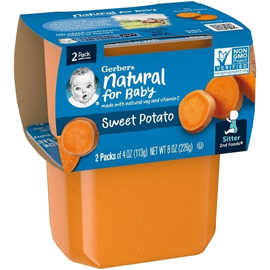 Gerber 2nd Foods Non-GMO Sweet Potato Puree Baby Food Tub, 2x 4 oz Tubs, 8 x 8 oz Case - DOT product image 5