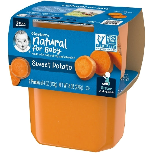 Gerber 2nd Foods Non-GMO Sweet Potato Puree Baby Food Tub, 2x 4 oz Tubs, 8 x 8 oz Case - DOT product image 7