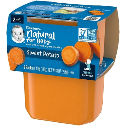 Gerber 2nd Foods Non-GMO Sweet Potato Puree Baby Food Tub, 2x 4 oz Tubs, 8 x 8 oz Case - DOT product image 7