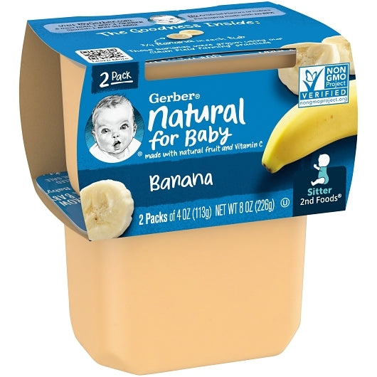 Gerber 2nd Foods Banana Puree Baby Food Tub, 2x 4 oz Tubs, 8 x 8 oz Case - DOT product image 4