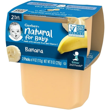 Gerber 2nd Foods Banana Puree Baby Food Tub, 2x 4 oz Tubs, 8 x 8 oz Case - DOT product image 8