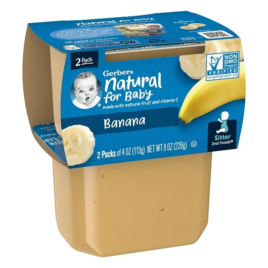 Gerber 2nd Foods Banana Puree Baby Food Tub, 2x 4 oz Tubs, 8 x 8 oz Case - DOT product image 5