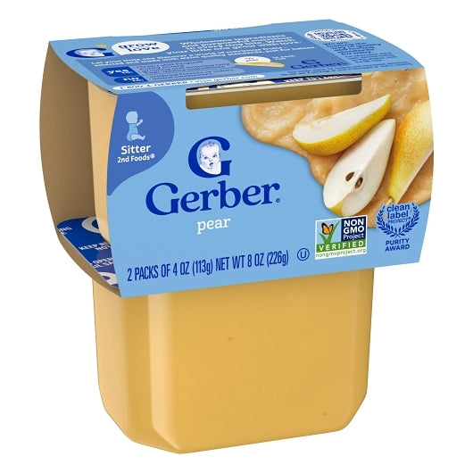 Gerber 2nd Foods Non-GMO Pear Puree Baby Food Tub, 2x 4 oz Tubs, 8 x 8 oz Case - DOT product image 4