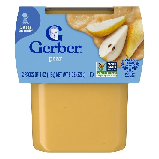 Gerber 2nd Foods Non-GMO Pear Puree Baby Food Tub, 2x 4 oz Tubs, 8 x 8 oz Case - DOT product image 3