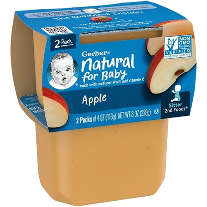 Gerber 2nd Foods Non-GMO Applesauce Puree Baby Food Tub, 2x 4 oz Tubs, 8 x 8 oz Case - DOT product image 5