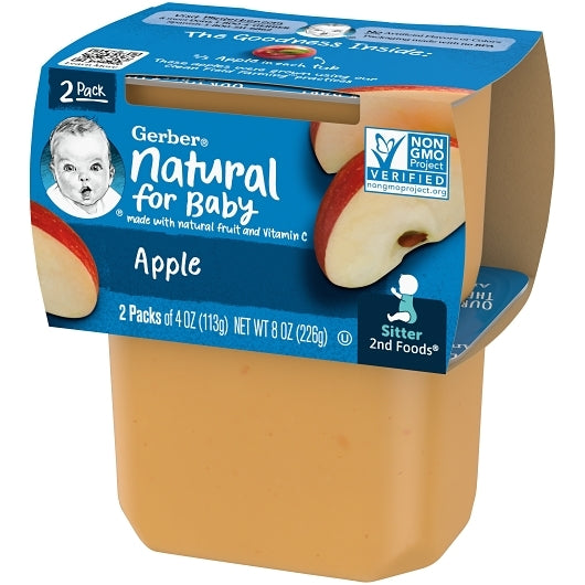 Gerber 2nd Foods Non-GMO Applesauce Puree Baby Food Tub, 2x 4 oz Tubs, 8 x 8 oz Case - DOT product image 7