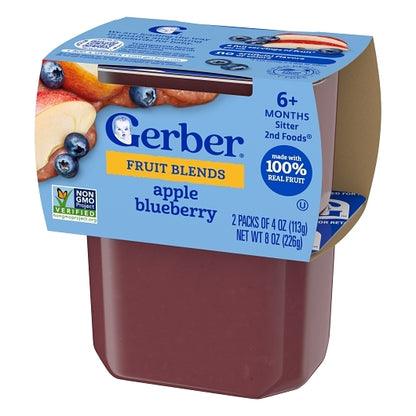 Gerber Natural for Baby Non-GMO Apple Blueberry Puree Baby Food Tub, 2x 4 oz Tubs, 8 x 8 oz Case - DOT product image 8