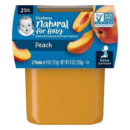 Gerber 2nd Foods Non-GMO Peach Puree Baby Food Tub, 2x 4 oz Tubs, 8 x 8 oz Case - DOT product image 4