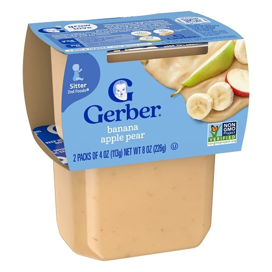Gerber 2nd Foods Non-GMO Banana Apple Pear Puree Baby Food Tub, 2x 4 oz Tubs, 8 x 8 oz Case - DOT product image 6