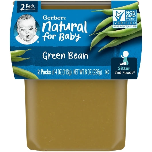 Gerber 2nd Foods Non-GMO Green Bean Puree Baby Food Tub, 2x 4 oz Tubs, 8 x 8 oz Case - DOT product image 4