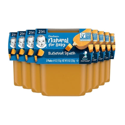 Gerber Non-GMO Butternut Squash Puree Baby Food Tub, 2x 4 oz Tubs, 8 x 8 oz Case - DOT product image 2