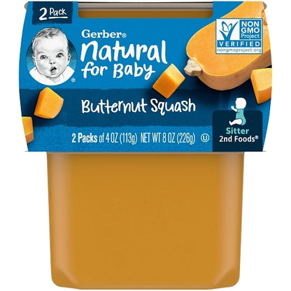 Gerber Non-GMO Butternut Squash Puree Baby Food Tub, 2x 4 oz Tubs, 8 x 8 oz Case - DOT product image 4