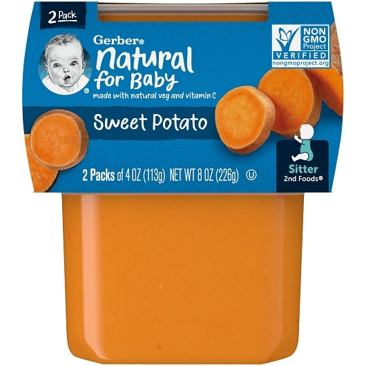 Gerber 2nd Foods Non-GMO Sweet Potato Puree Baby Food Tub, 2x 4 oz Tubs, 8 x 8 oz Case - DOT product image 4