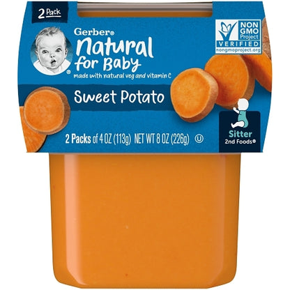 Gerber 2nd Foods Non-GMO Sweet Potato Puree Baby Food Tub, 2x 4 oz Tubs, 8 x 8 oz Case - DOT product image 4