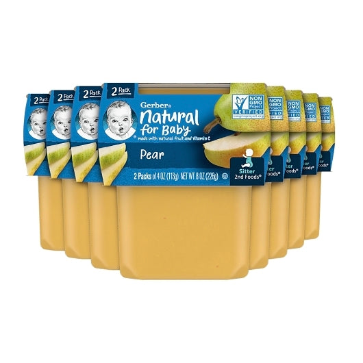 Gerber 2nd Foods Non-GMO Pear Puree Baby Food Tub, 2x 4 oz Tubs, 8 x 8 oz Case - DOT product image 2